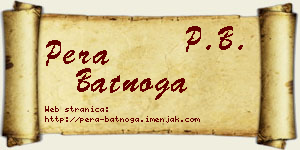 Pera Batnoga vizit kartica